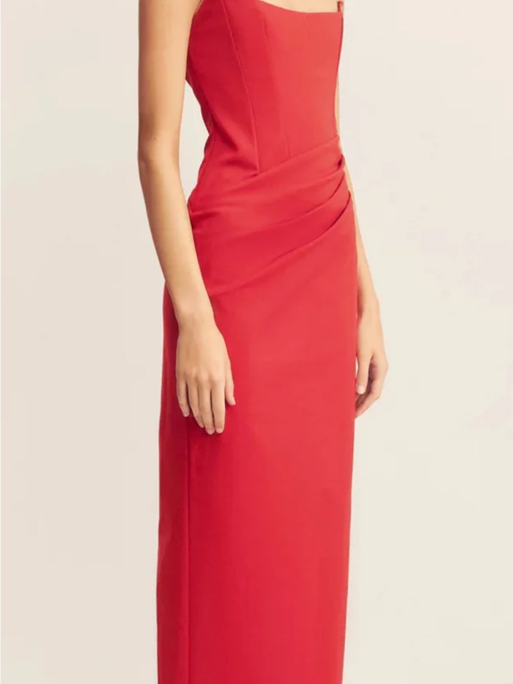 Shona Joy Strapless Red Lani Corset Midi Dress - Still in Stores! - Picture 11 of 11